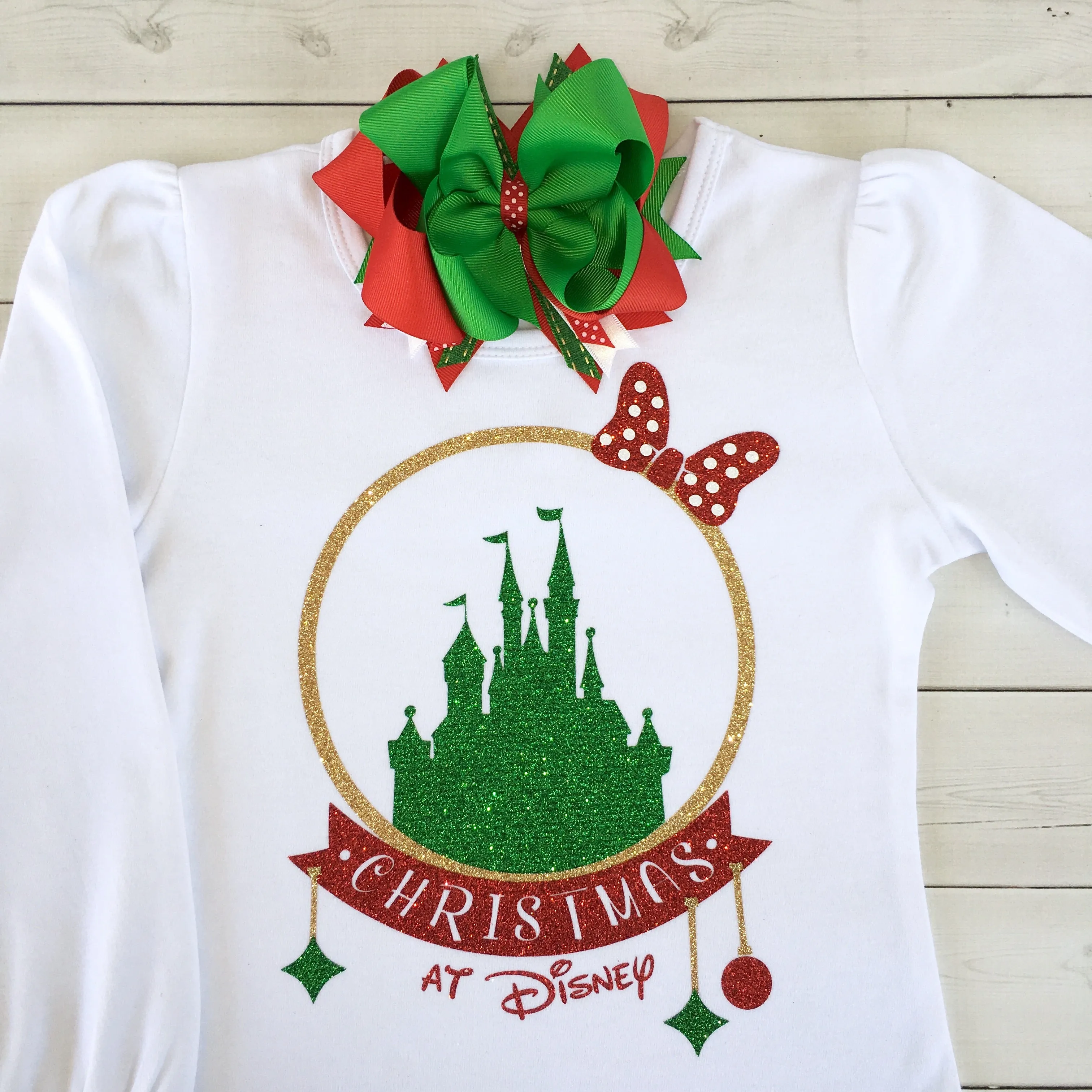 Jolly Christmas at Castle Glitter Ladies Shirt