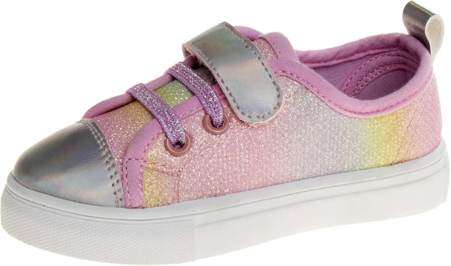 Josmo Girl's Slip on Sparkle Canvas Fashion Tennis (Toddler-Little Kid)