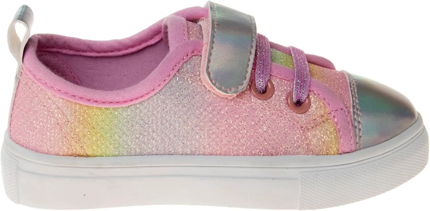 Josmo Girl's Slip on Sparkle Canvas Fashion Tennis (Toddler-Little Kid)