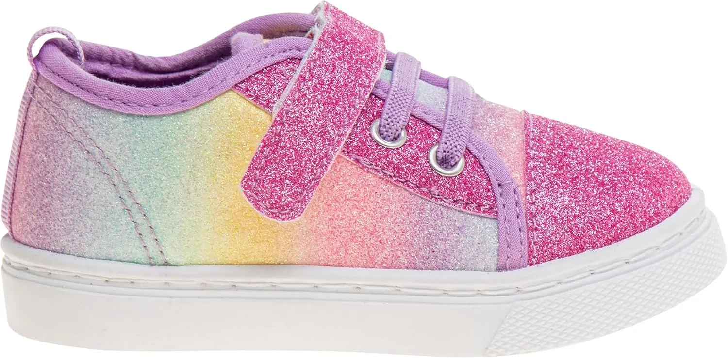 Josmo Girl's Slip on Sparkle Canvas Fashion Tennis (Toddler-Little Kid)