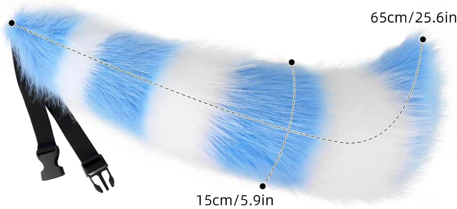 JUNBOON Faux Fur Tail for Cosplay Halloween Party Costume