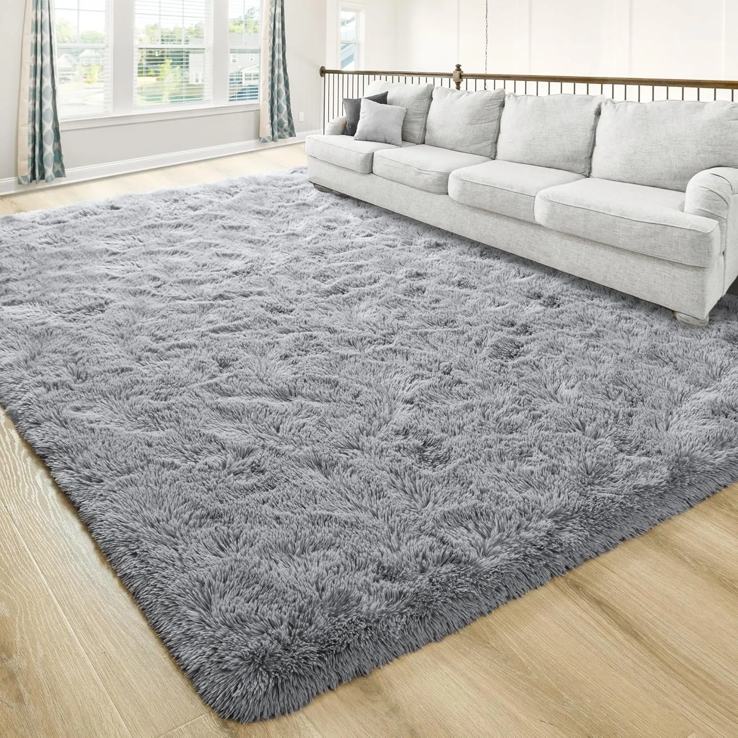junovo Washable, Non-Slip Area Rug, Ultra Soft Area Rugs 3x5 Feet Fluffy Carpets for Bedroom Kids Girls Boys Baby Living Room Shaggy Floor Nursery Rug Home Bedroom Mats, Grey