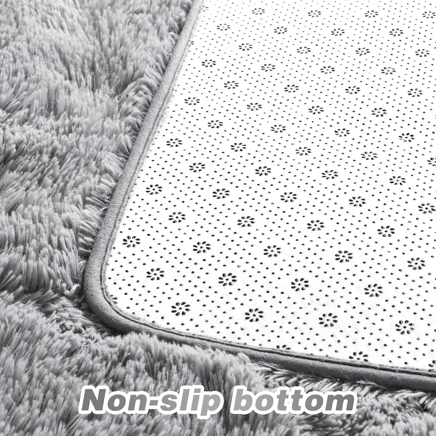 junovo Washable, Non-Slip Area Rug, Ultra Soft Area Rugs 3x5 Feet Fluffy Carpets for Bedroom Kids Girls Boys Baby Living Room Shaggy Floor Nursery Rug Home Bedroom Mats, Grey