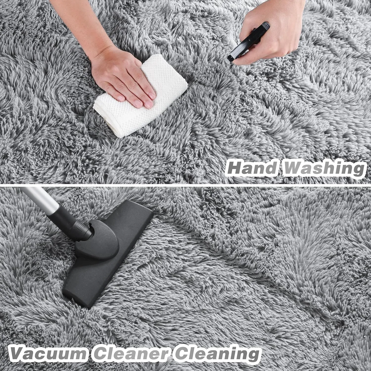 junovo Washable, Non-Slip Area Rug, Ultra Soft Area Rugs 3x5 Feet Fluffy Carpets for Bedroom Kids Girls Boys Baby Living Room Shaggy Floor Nursery Rug Home Bedroom Mats, Grey