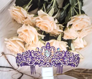 Just Divorced Sash Crystal Crown Set Purple Funny Divorcee Divorced Gifts for Women, Happy Divorce Party Decorations