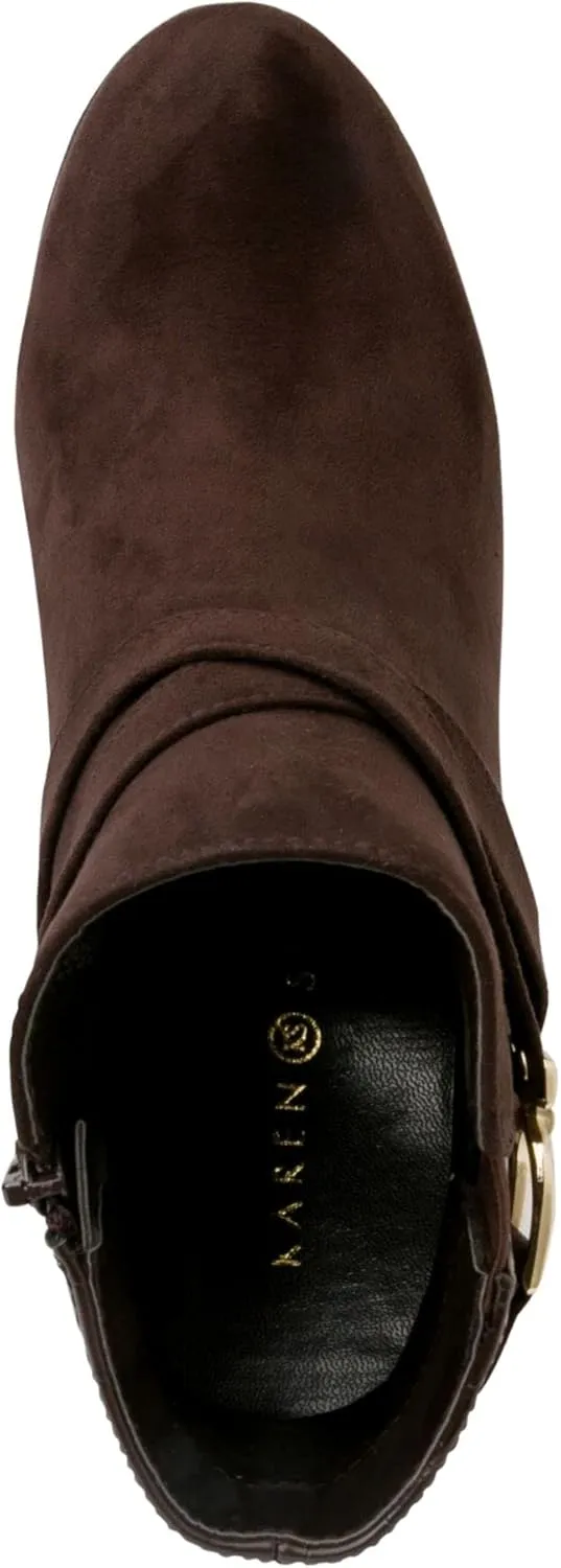 Karen Scott Womens Franccess Faux Leather Embossed Booties Brown 7 Medium (B,M)