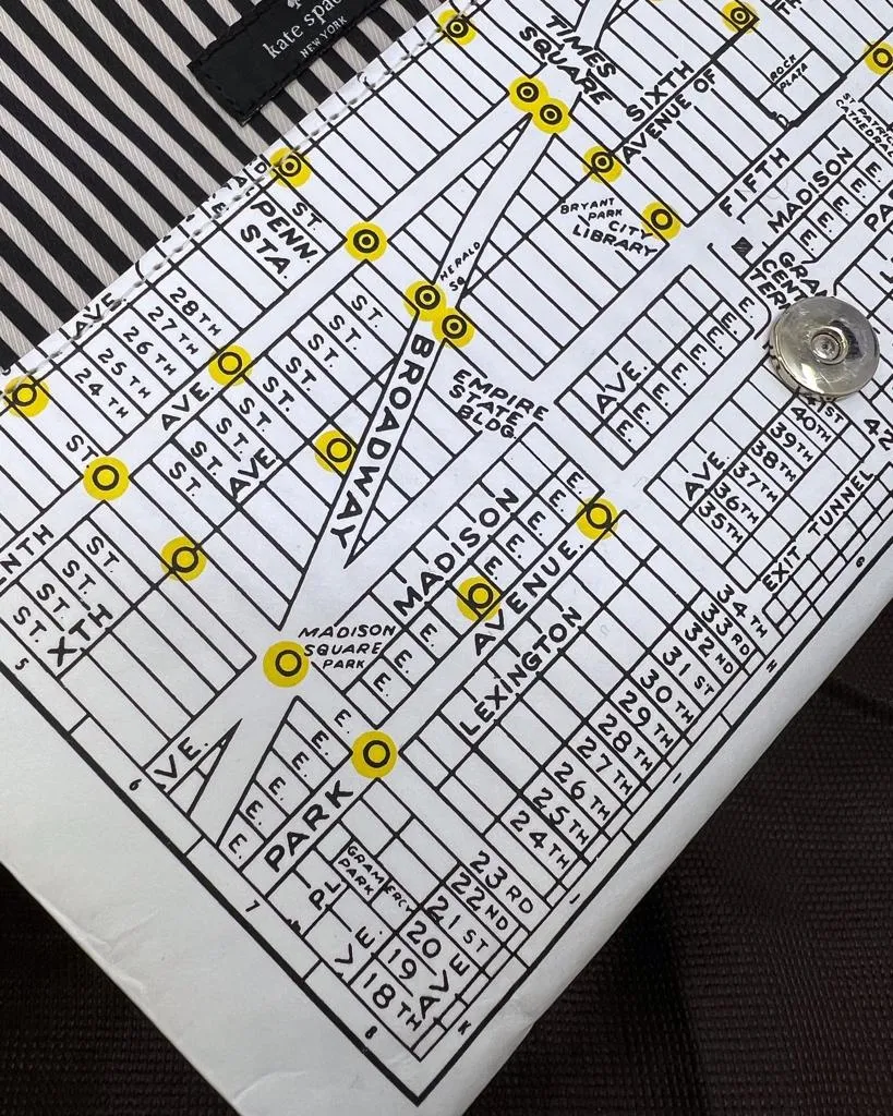 KATE SPADE FAR FROM THE TREE NYC MAP CLUTCH BAG