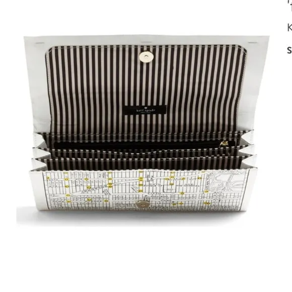 KATE SPADE FAR FROM THE TREE NYC MAP CLUTCH BAG