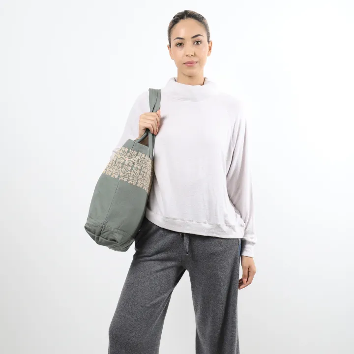 KHAKI CANVAS BAG TAN SINEAD