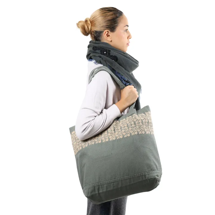 KHAKI CANVAS BAG TAN SINEAD