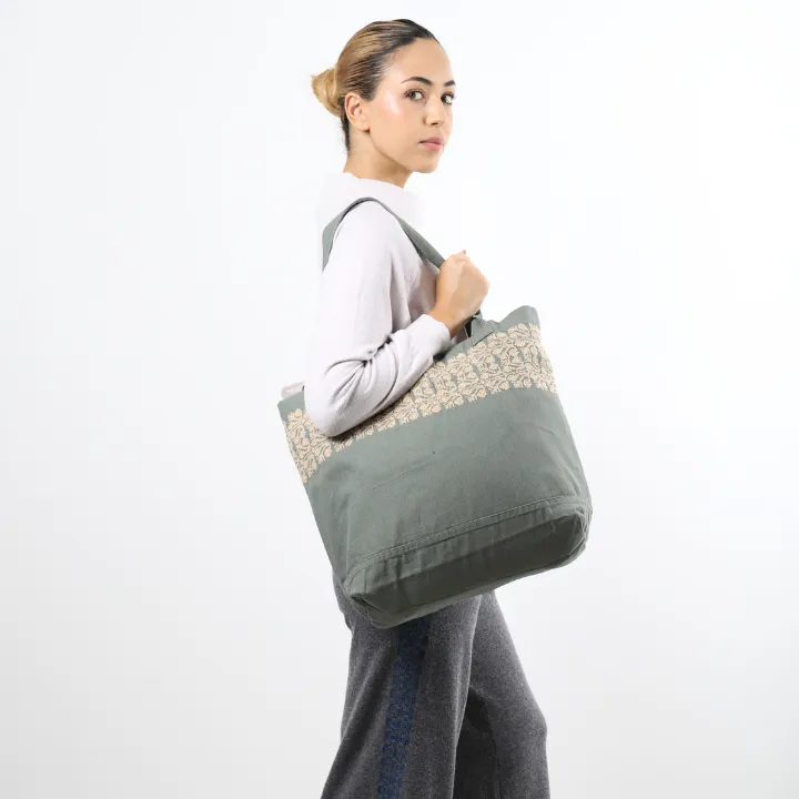 KHAKI CANVAS BAG TAN SINEAD