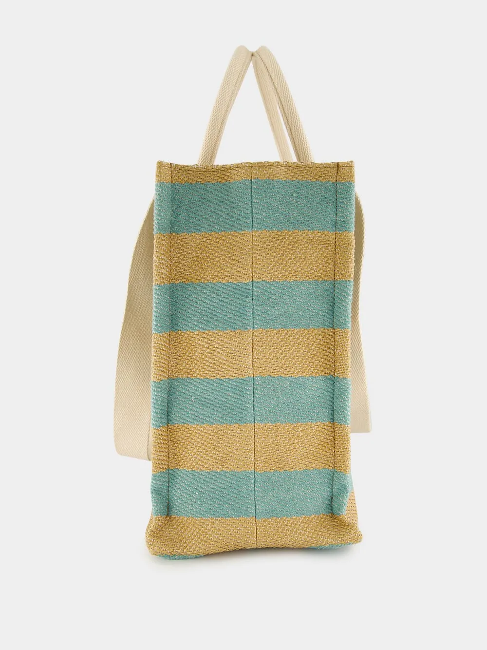 Large Basket Striped Tote Bag
