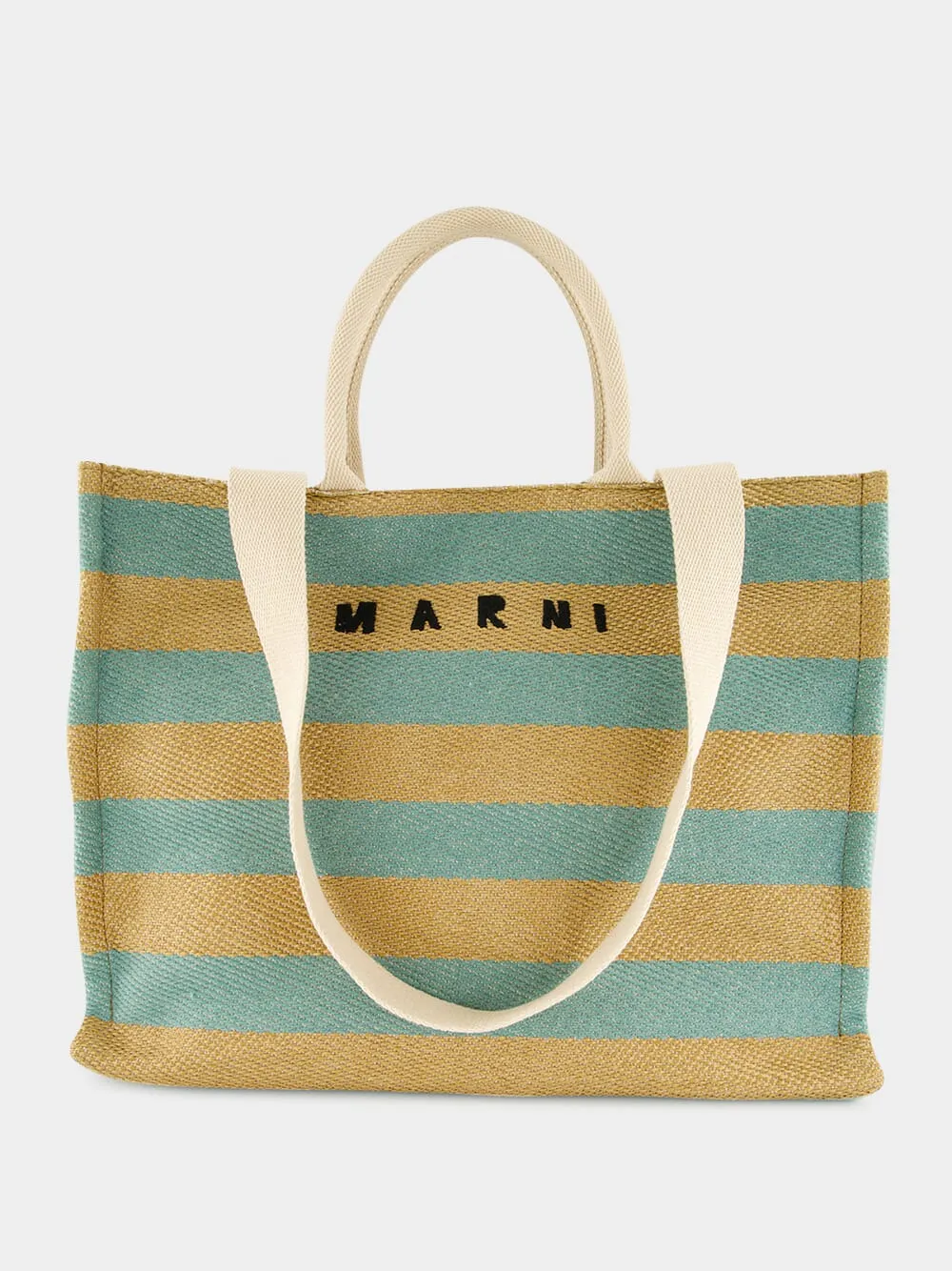 Large Basket Striped Tote Bag