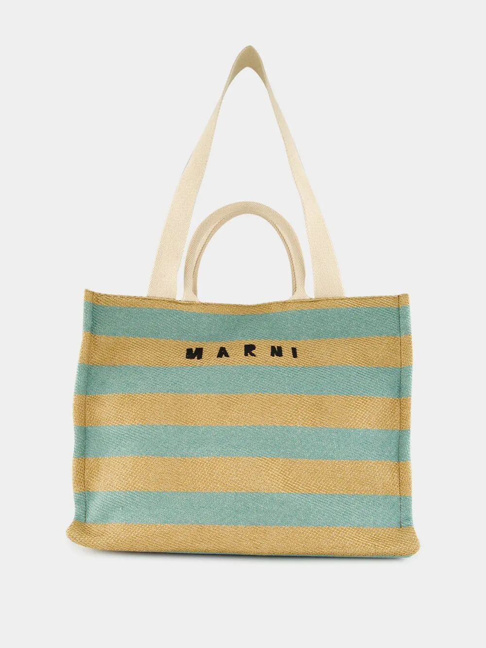 Large Basket Striped Tote Bag