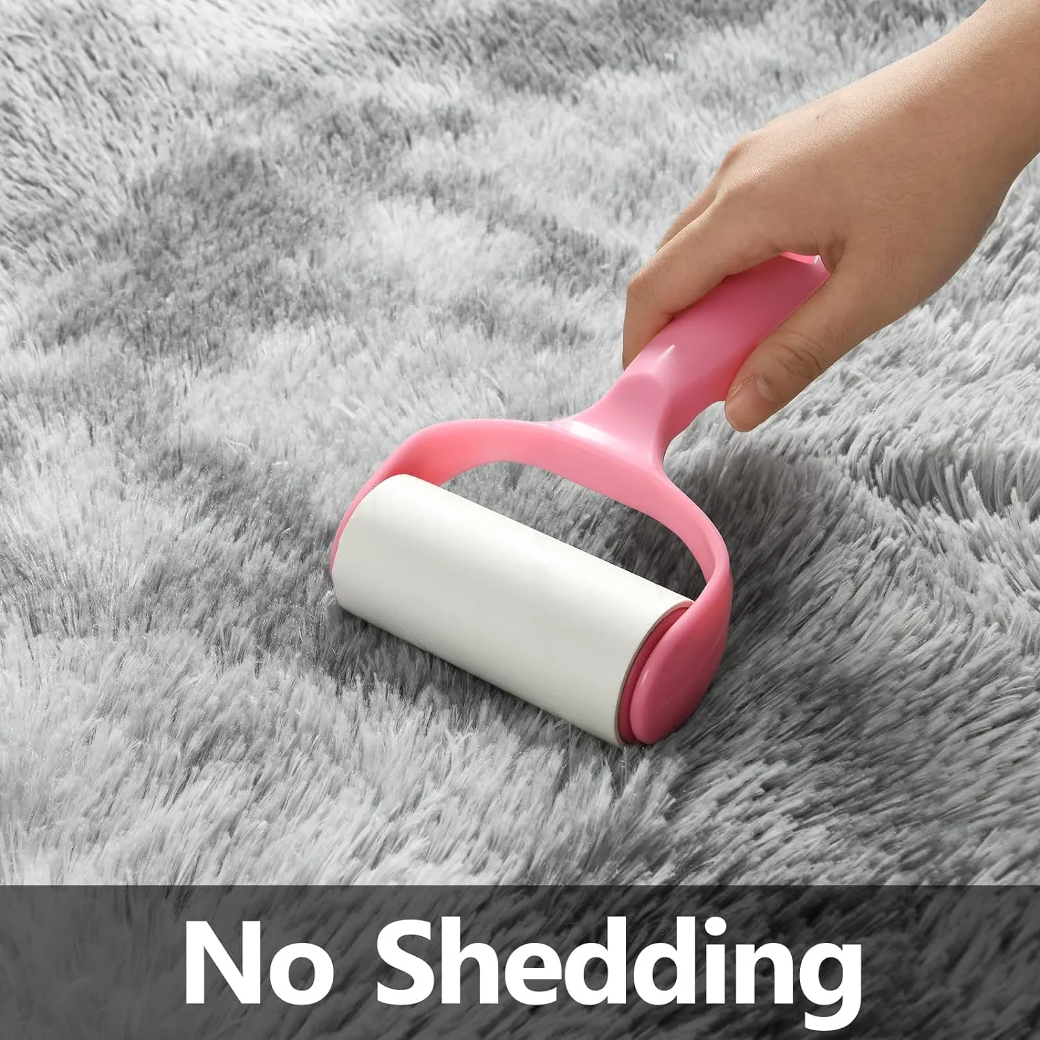 Large Shag Area Rugs 5 x 8, Tie-Dyed Plush Fuzzy Rugs for Living Room, Ultra Soft Fluffy Furry Rug for Bedroom, Indoor Carpet Nursery Rugs for Kids Room Home Decor, Light Grey