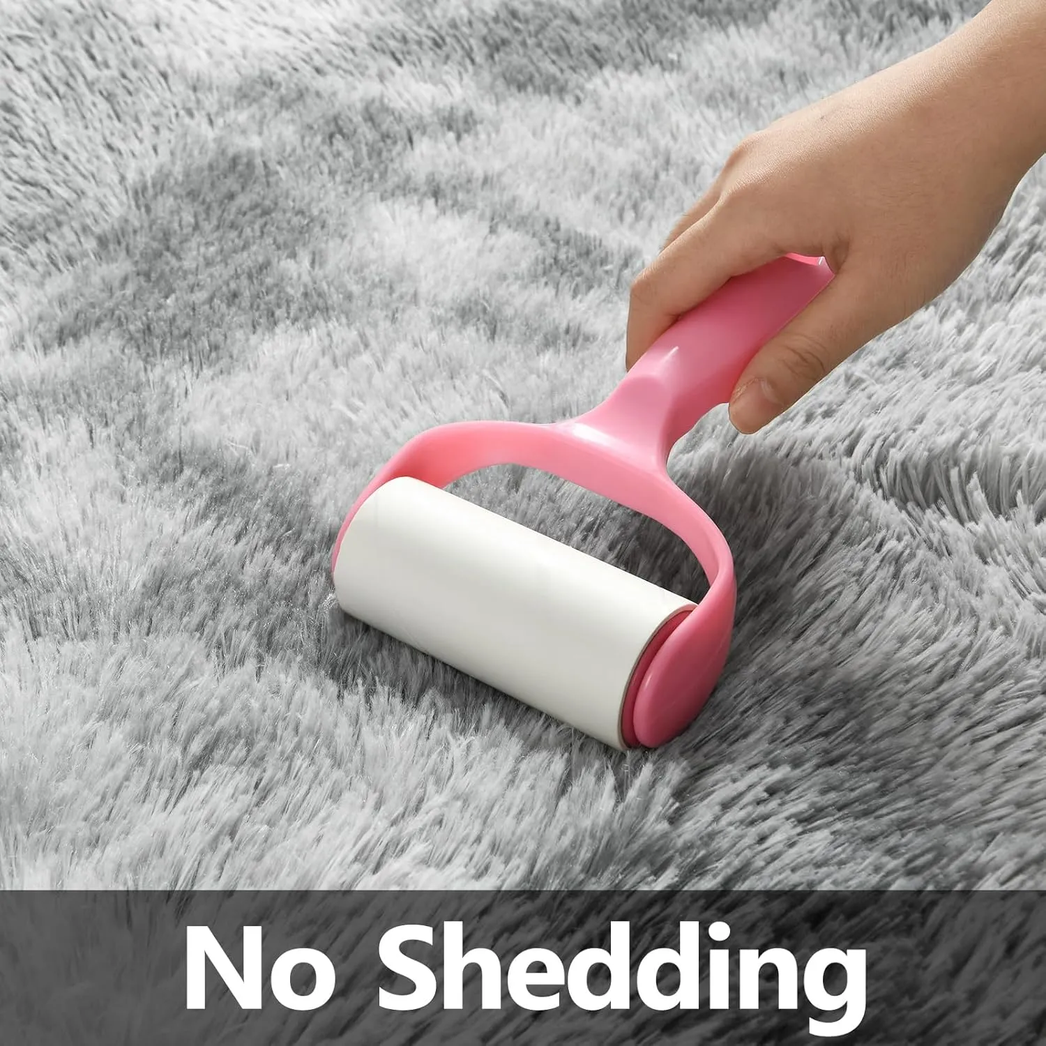Large Shag Area Rugs 6 x 9, Tie-Dyed Plush Fuzzy Rugs for Living Room, Ultra Soft Fluffy Furry Rugs for Bedroom, Indoor Carpet Nursery Rugs for Kids Room Home Decor, Light Grey