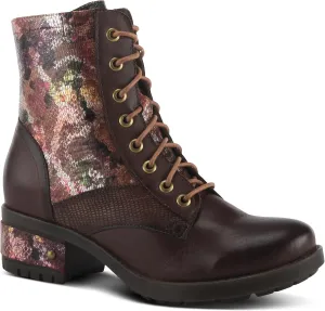 L'Artiste by Spring Step Marty Met Hand Painted Metallic Floral Ankle Boots for Women | Shoes for Women with Arch Support and Flexible Sole