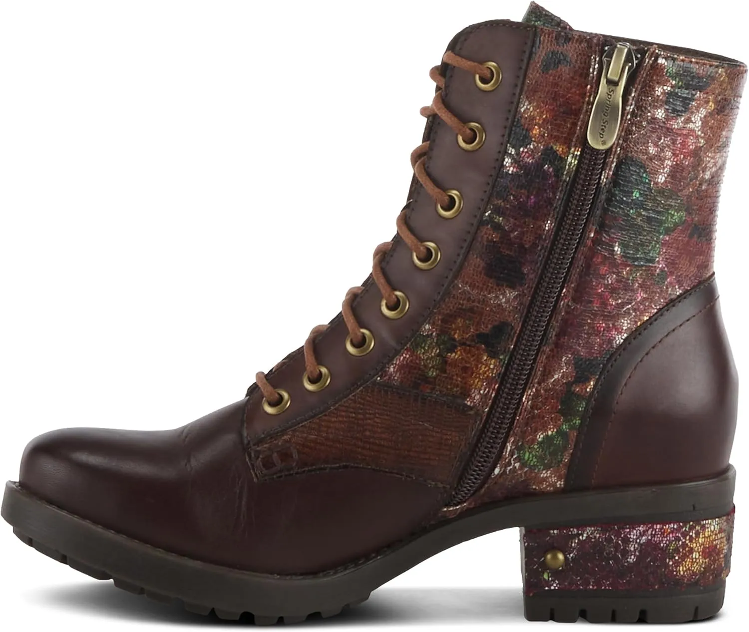 L'Artiste by Spring Step Marty Met Hand Painted Metallic Floral Ankle Boots for Women | Shoes for Women with Arch Support and Flexible Sole
