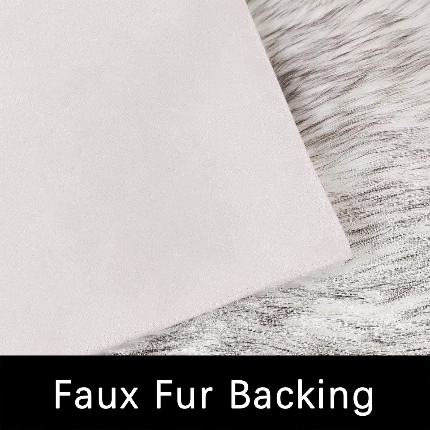 Latepis Large Rug for Living Room Rug 6.7x10 White with Grey Tips Faux Sheep Skin Fur Rug for Bedroom Fluffy Rug Furry Rug Home Décor, Rectangle
