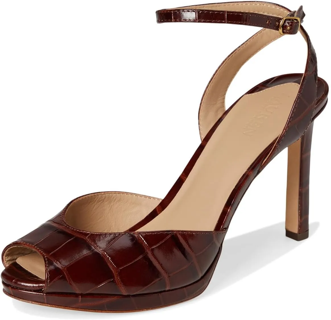Lauren Ralph Lauren Women's Kyla Crocodile-Embossed Leather Sandal