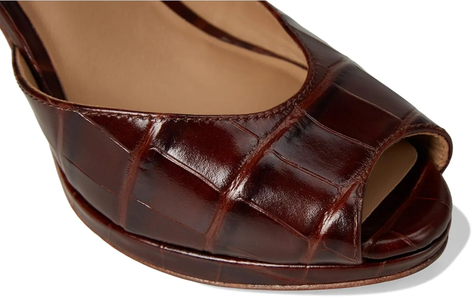 Lauren Ralph Lauren Women's Kyla Crocodile-Embossed Leather Sandal