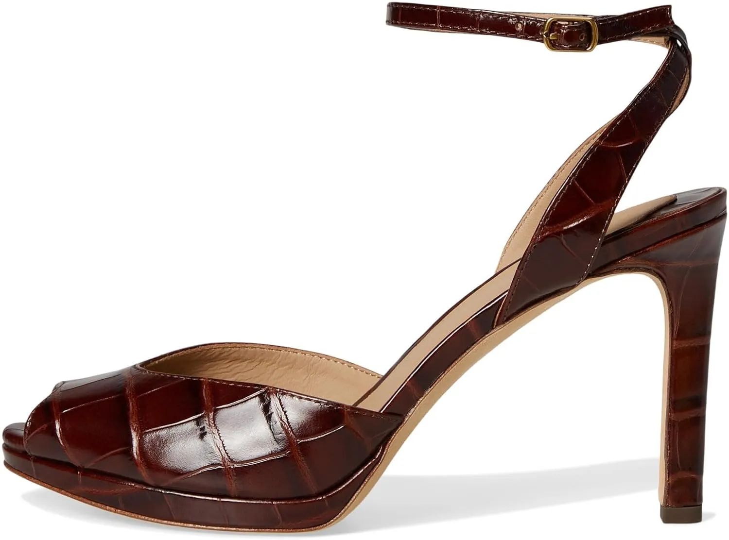 Lauren Ralph Lauren Women's Kyla Crocodile-Embossed Leather Sandal