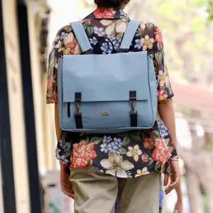 Light Blue Nubuck-like Large 'Jaffa' Backpack/Side Bag