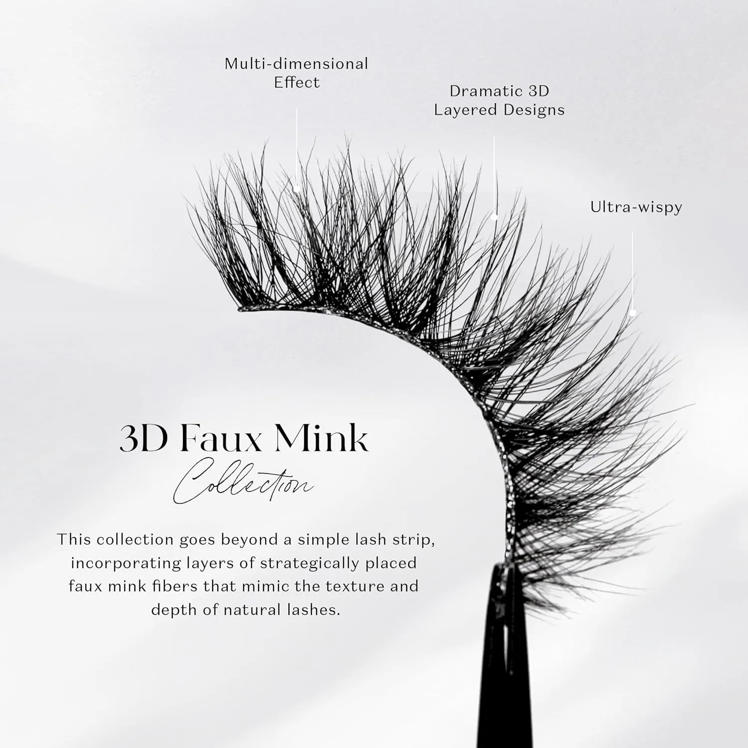 Lilly Lashes 3D Miami Faux Mink Strip Eyelashes, False Eyelashes Dramatic Look, Reusable False Lashes, Fake Lashes Pack, Lash Strips with Luxury Silk Like Fibers, No Lash Glue Included
