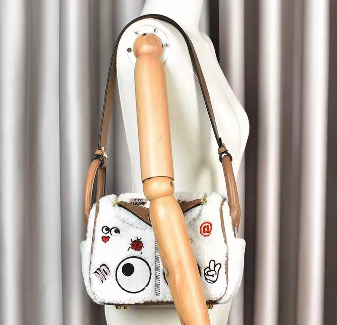 Lindy Eye Theme Faux Sheep Bag