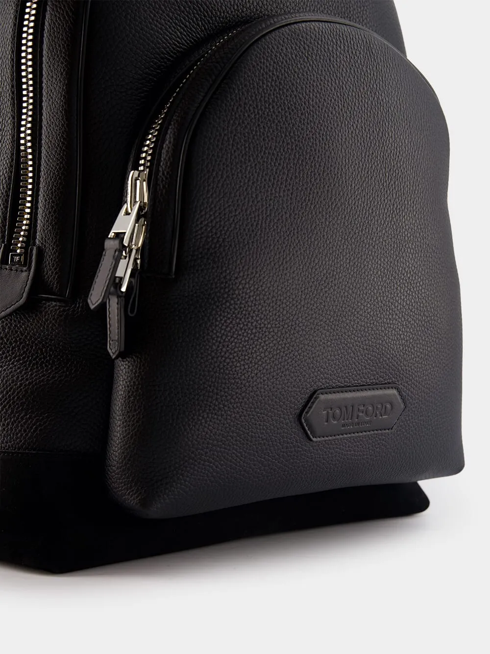 Logo-Patch Leather Backpack