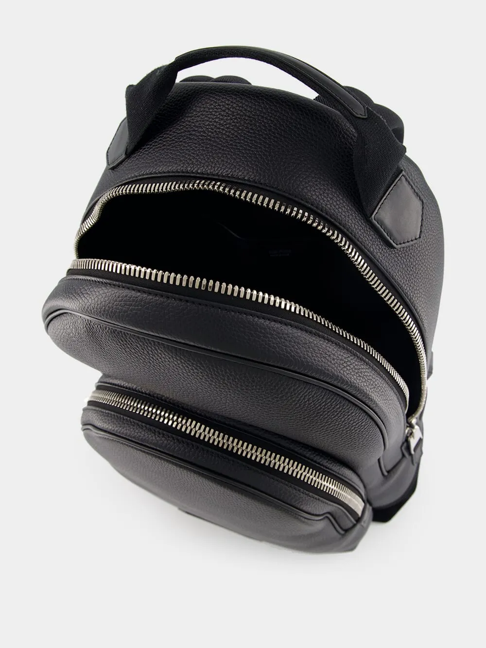 Logo-Patch Leather Backpack