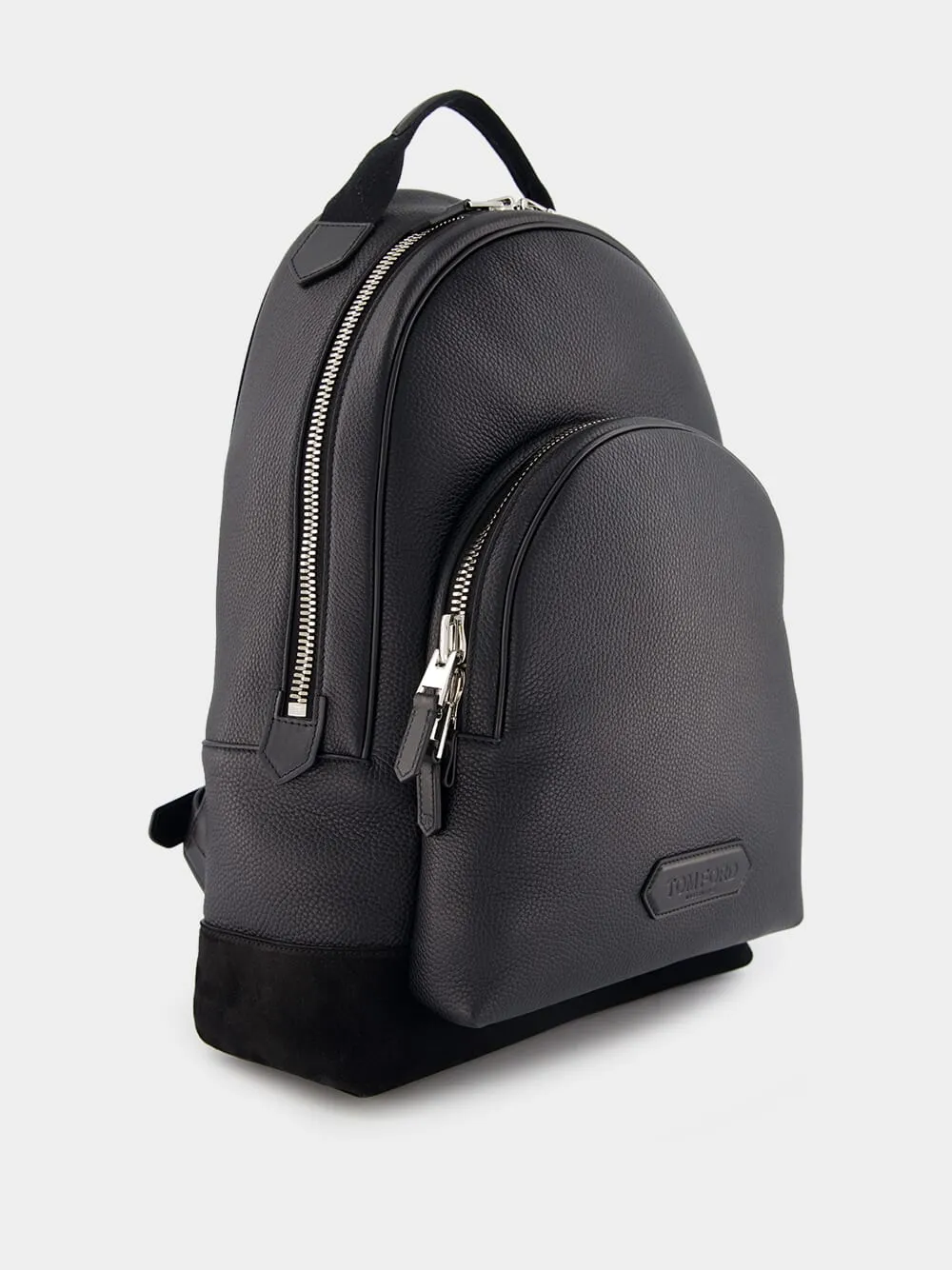 Logo-Patch Leather Backpack