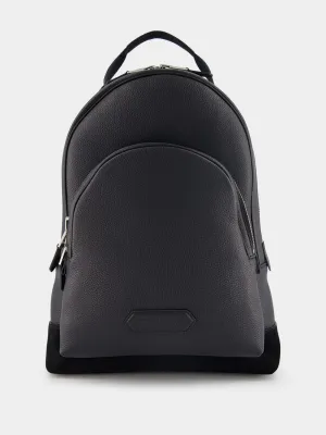 Logo-Patch Leather Backpack