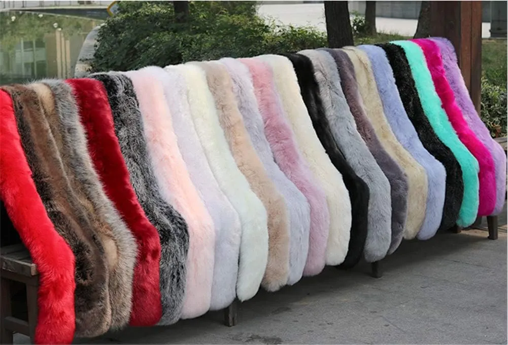 Long Men Women Faux Fur Collar Winter Warm Wrap Stole Scarf Shawl Shrug