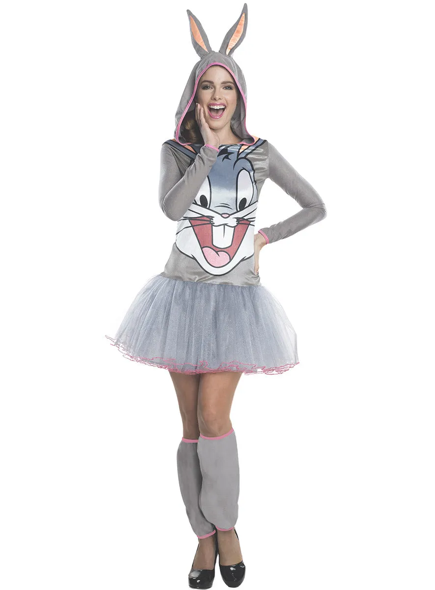 Looney Tunes Womens Hooded Bugs Bunny Costume