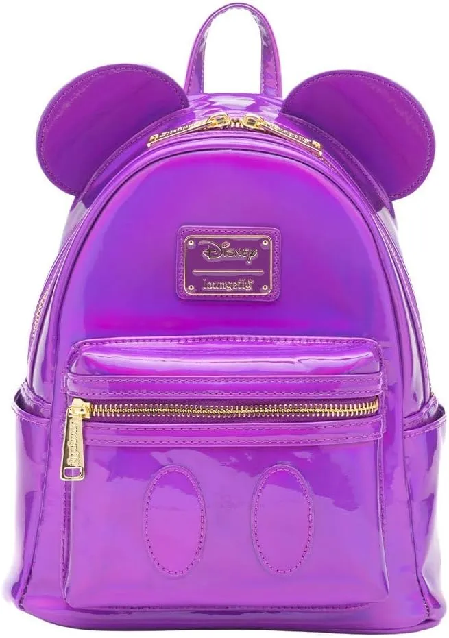 Loungefly Disney Mickey Mouse Holographic Series Womens Backpack - Amethyst