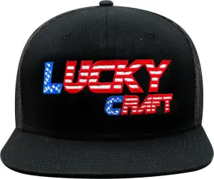 LUCKY CRAFT cap - LC FLAT - Black and USA Flag