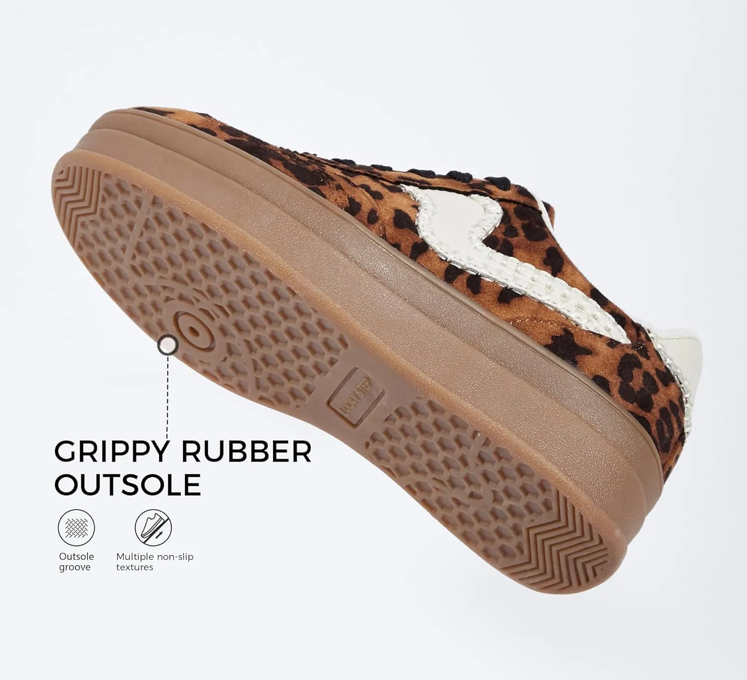 LUCKY STEP Women's Platform Fashion Sneakers Thick Sole Suede Genuine Leather Classic Rubber Gum Sole Low Top Casual Walking Shoes