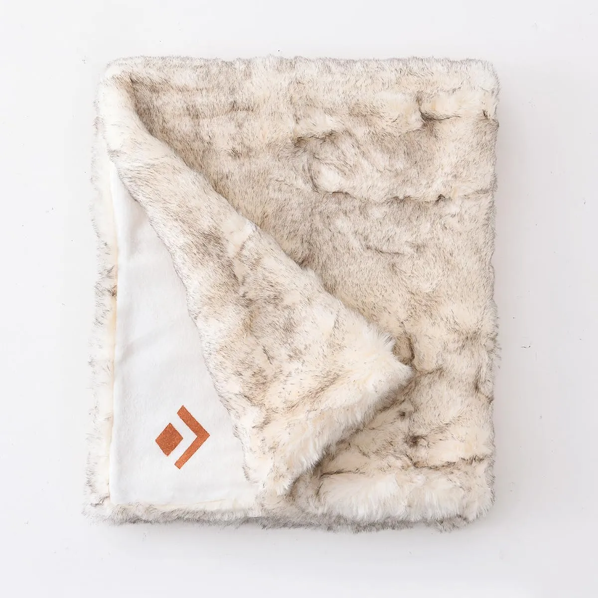 Luxury Plush Faux Fur Throw Blanket with Aztec Pattern, Super Warm, Fuzzy, Elegant, Fluffy Decoration Blanket for Couch, Armchair, Sofa and Bed, 50''x 60'', Cream