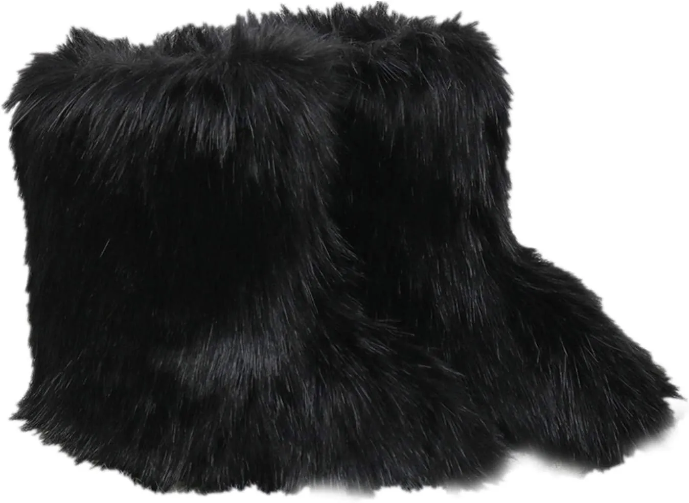 LVCOMEFF Kid Girl Boy Toddler Faux Fur Snow Boot with Fur Lining Winter Warm Outdoor Furry Fluffy