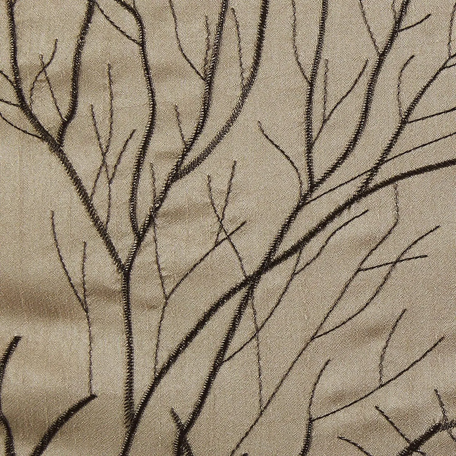 Madison Park Tan Curtains For Living Room , Transitional-Rod Pocket Light Curtains For Bedroom , Andora Embroidered Back Tab Fabric Window Curtains , 50" x 84", 1-Panel Pack