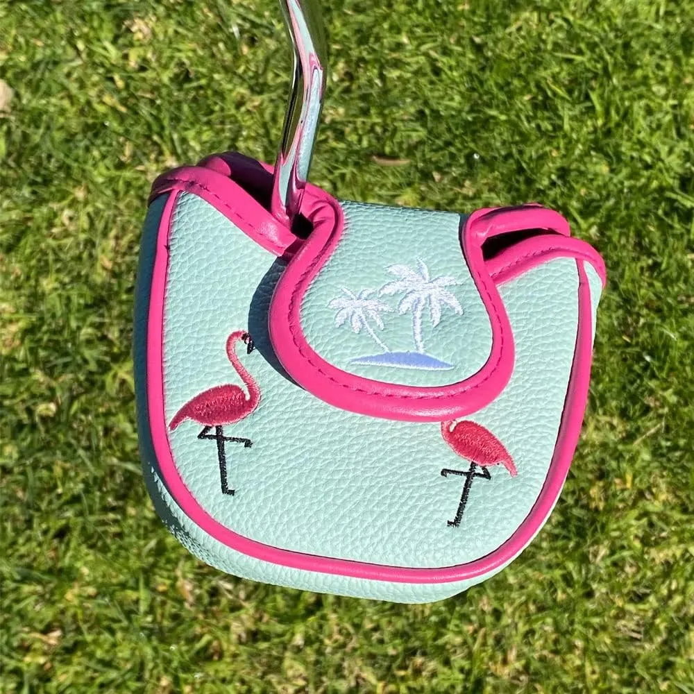 Mallet Putter Cover, PU Leather with Embroidered & Printed Designs with Magnetic Closure