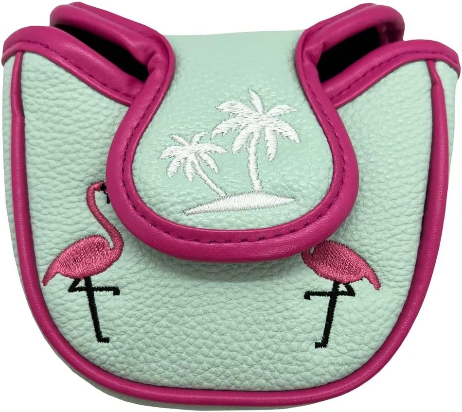 Mallet Putter Cover, PU Leather with Embroidered & Printed Designs with Magnetic Closure