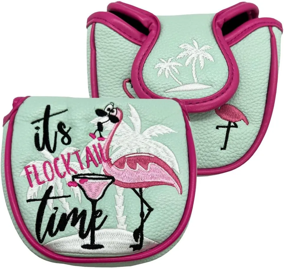Mallet Putter Cover, PU Leather with Embroidered & Printed Designs with Magnetic Closure