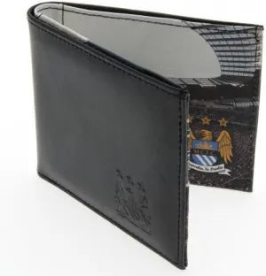 Manchester City F.C. Embossed Leather Wallet 801- Leather Wallet- Embossed Crest- Panoramic Stadium Picture Inside- Multiple Card Slots- Approx 11Cm X 9Cm- In A Gift Box- Official Football Merchandise