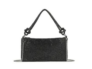 Marbella Glamorous Sparkly Clutch Bag With Handle - Black