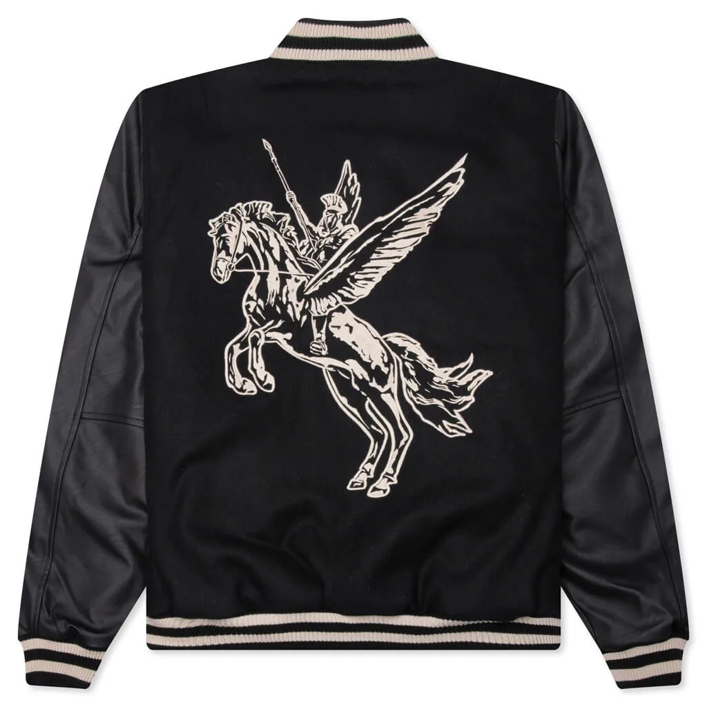 Mascot Wool Varsity Jacket - Jet Black