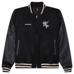 Mascot Wool Varsity Jacket - Jet Black