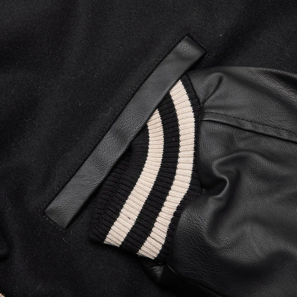 Mascot Wool Varsity Jacket - Jet Black