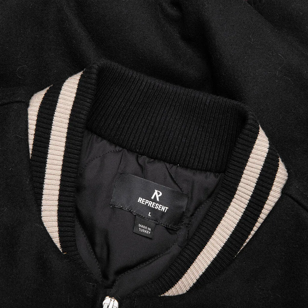 Mascot Wool Varsity Jacket - Jet Black